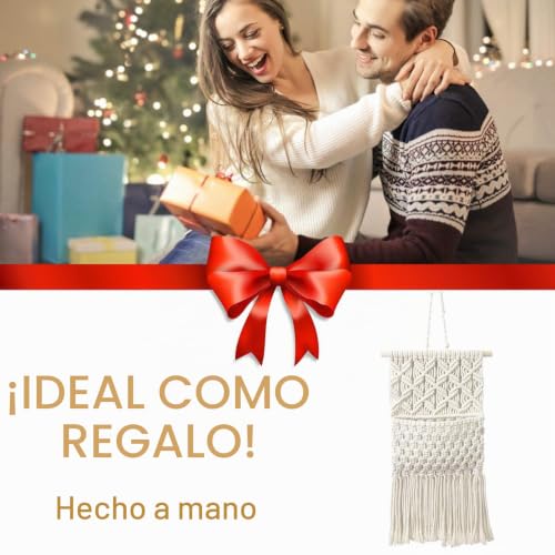 Tapiz de macramé de algodón hecho a mano, decoración textil premium para el hogar 4