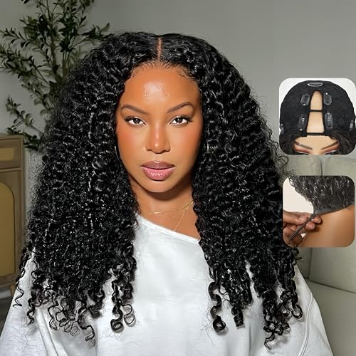 V Part Burmese Curly Wig Human Hair Upgrade U Part