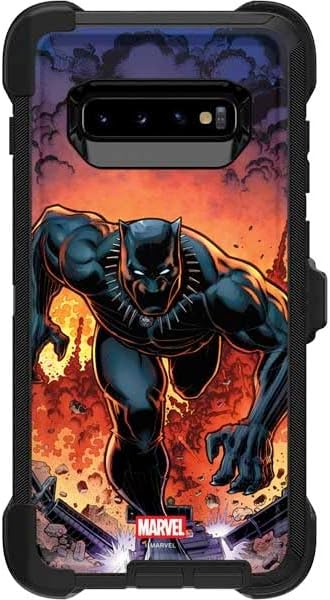 Skinit Decal Phone Skin Compatible with OtterBox Defender Galaxy S10 - Officially Licensed Marvel Black Panther Jumping Through Air Design