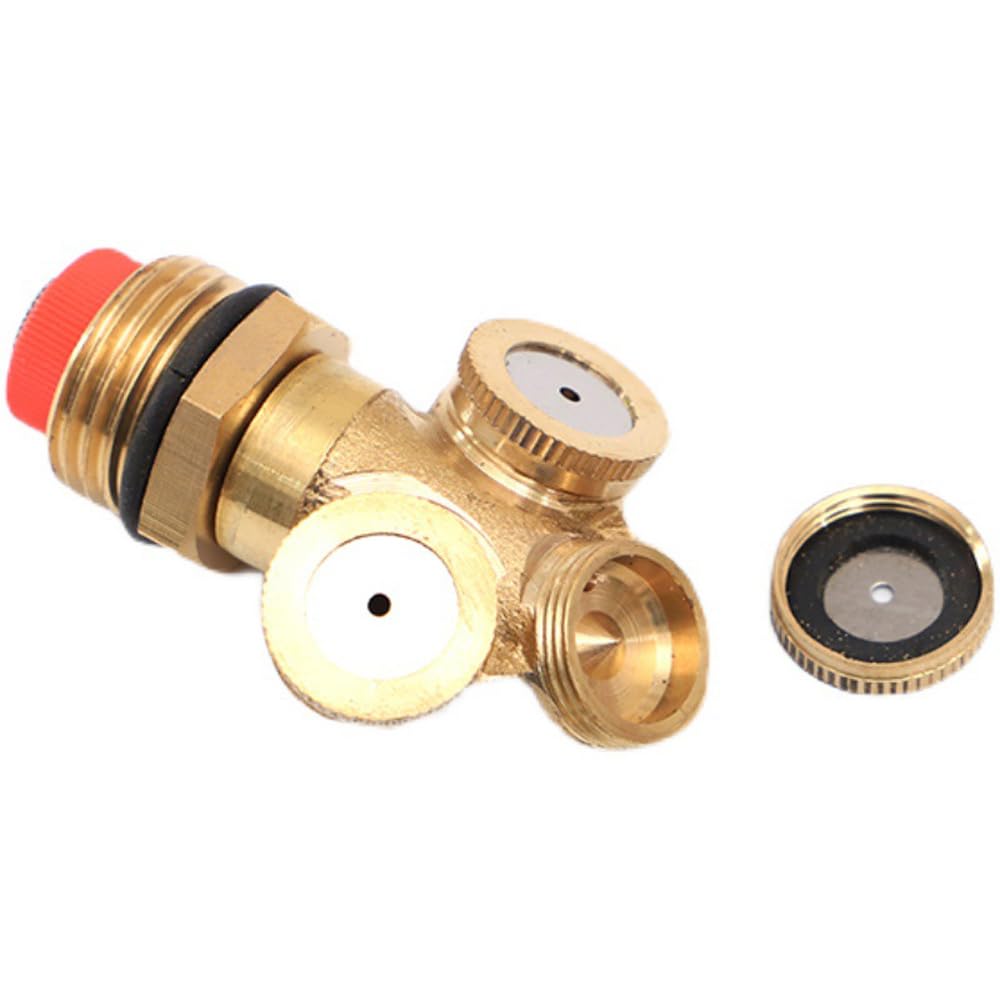 SagaSave Sprühdüsen mit 3 Löchern, Messing-Sprühdüse, Gartensprinkler, Bewässerung, Wasseranschluss für Gärten, Gewächshäuser, Landschaftsbau, 4 Stück