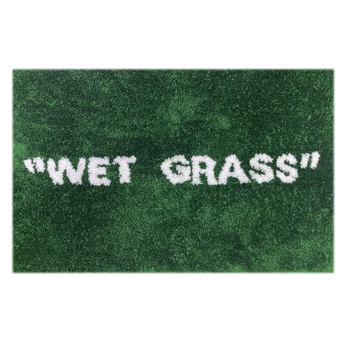 Wet Grass Rug - Green Grass Classic Handmade Flocked Area
