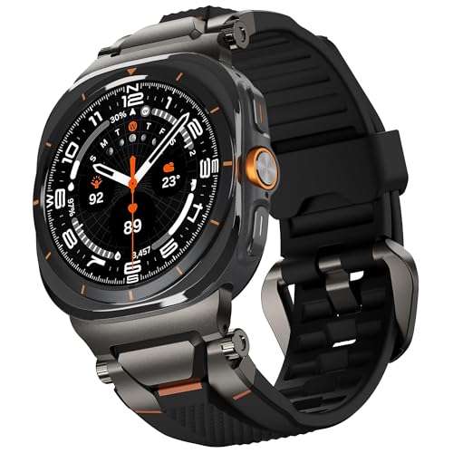 ULTIMAL (�A���e�B�}��) �r���v�o���h Samsung Galaxy Watch Ultra 47mm (2025/2024) �p Samsung Watch�X�g���b�v�o���h �����Y �X�|�[�c�o���h ���ȃv���~�A��TPU&���^��(�u���b�N+�O���[