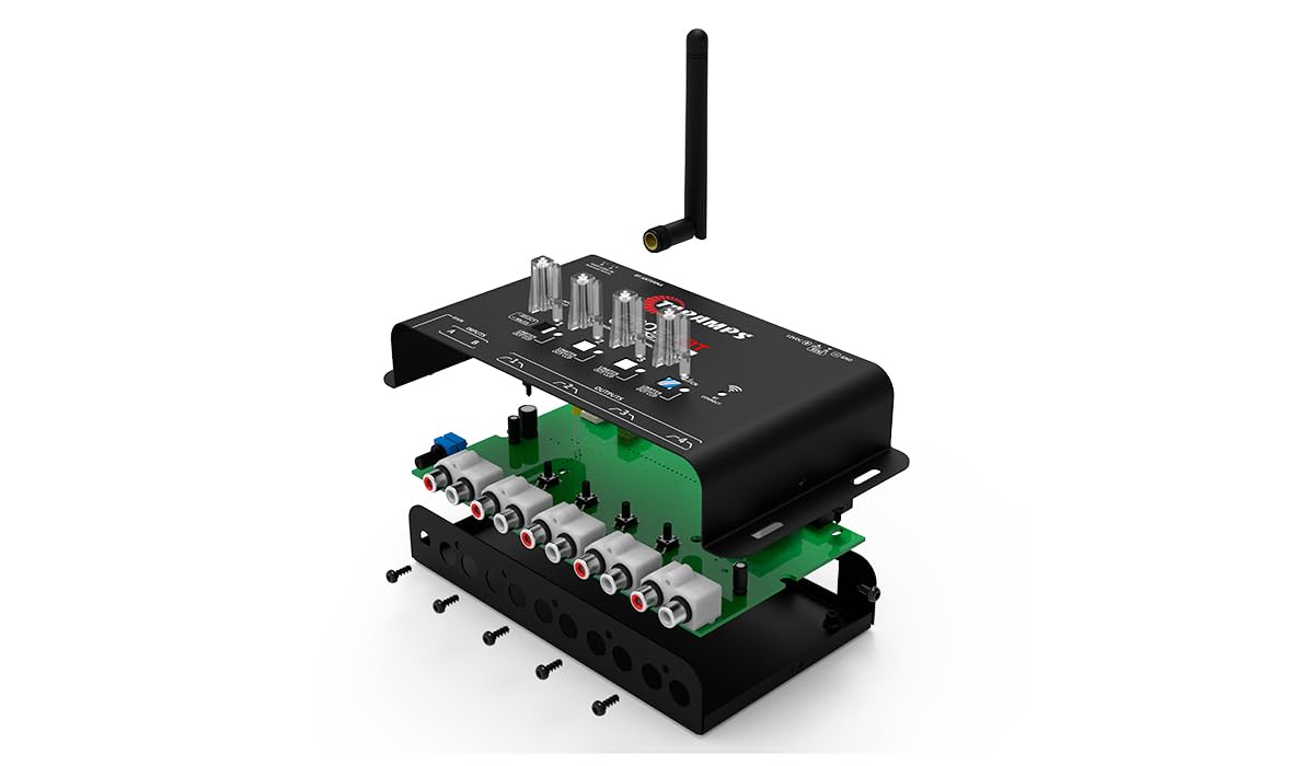 Taramps Pro 2.4 BT Bluetooth DSP Crossover Full, procesador de señal digital, ecualizador de audio para automóvil con aplicación, ganancia de hasta 9 V, ecualización gráfica de 15 bandas, 12