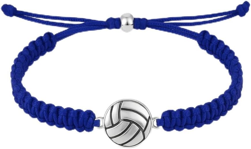 Sportybella Volleyball Charm Bracelet- Adjustable Bracelets with Volleyball Charm. Ideal Volleyball Gifts & Souvenir for Volleyball Players. Unisex Friendship Bracelet