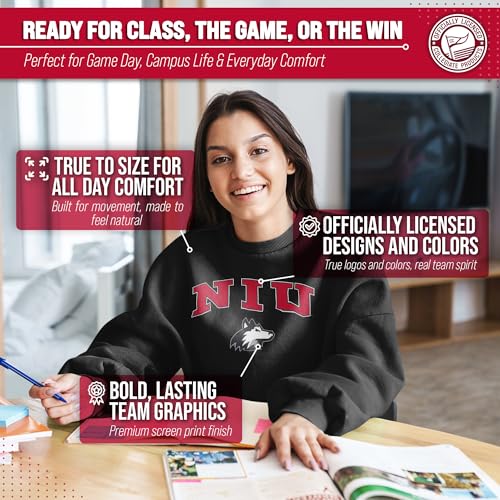 Image of NCAA College Sweatshirt Fleece Crewneck Pullover for Men and Women | Officially licensed NCAA college gameday crewneck pullover - 9 oz fleece lined sweatshirt with arch and logo design