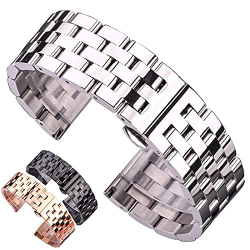 Bracelet acier interchangeable or rose 20mm d'une finition luxe - 6