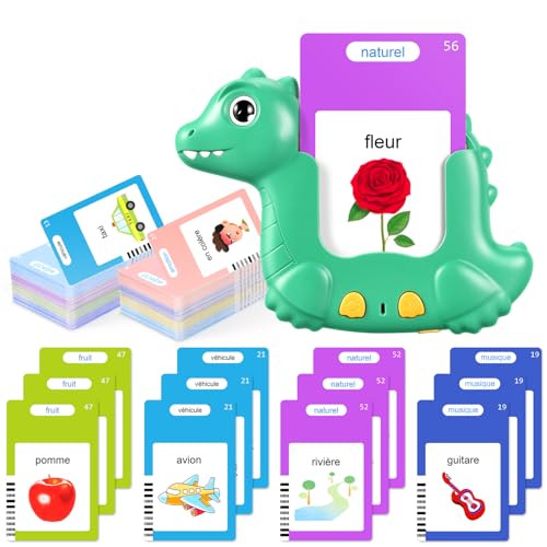 510 Palabras Tarjetas Flash Hablando Francés para Niños, Tarjetas Didácticas para Niños De 3 A 6 Años, Motami Francés  Verde