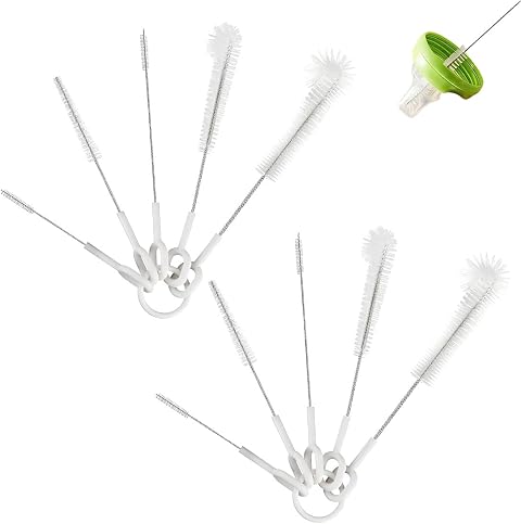 10 Pezzi Scovolini per Cannucce, Spazzole per Pulizia a Spirale, Per Biberon, Tettarelle e Tubi Sottili, 0.5cm di Diametro