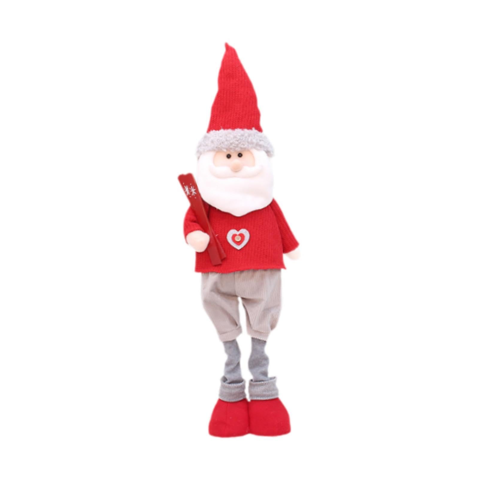 Figurita Navideña Muñeco Decorativo Telescópico Ajustable Diseño Creativo Artesanal Hecho a Mano Relleno Regalo Navideño Adecuado para Fiestas Decorac, Papá Noel, Individual