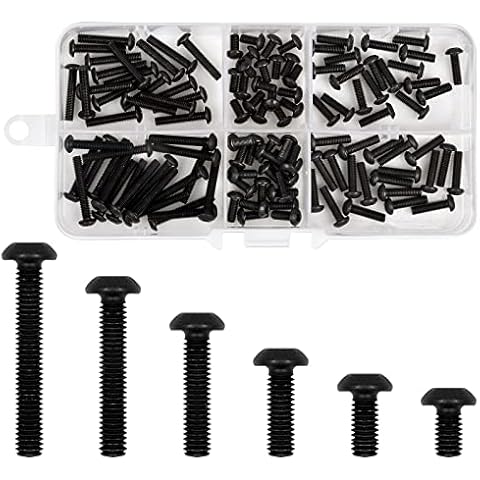 120 Pieces Machine Screws M3, M3 Countersunk Screws, Carbon Steel screws, M3 Hexagon Socket Screw, Perfect for Upgrading the Screws on RC Cars (Size: 6mm, 8mm, 10mm, 12mm, 16mm, 20mm) Cover