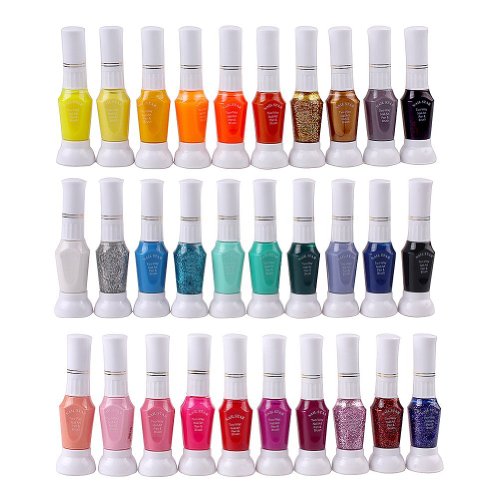 ieasysexy 2014 style 30 Colors Nail Art Two-Way Pen Nail polish pen and Brush Varnish Polish Dotted pen Color Nail Lacquer (Nail Art Brush Style) Combo Set