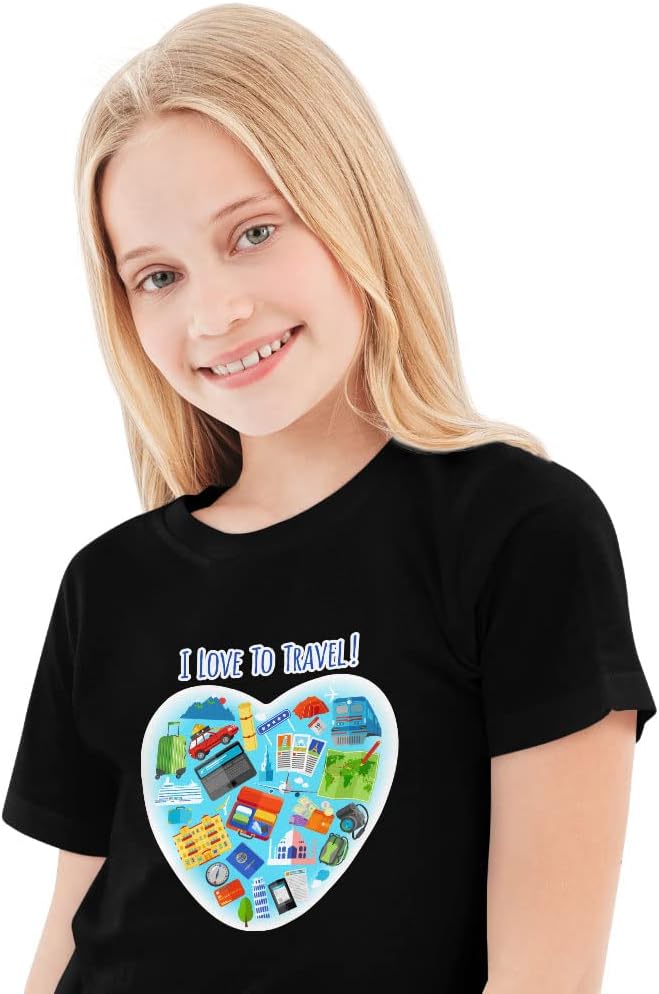 Travel Love Kids' T-Shirt - Heart T-Shirt - Cute Tee Shirt for Kids