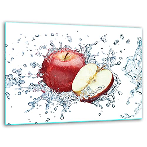 TMK, tagliere in vetro, 40 x 30 cm, con motivo frutta, bianco, piastra di taglio