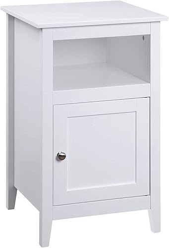Convenience Concepts Designs2Go - Mesa auxiliar con estante para almacenamiento, color blanco