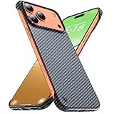 GRECAZO Ultra-Thin Frosted Soft Touch Skin Borderless Carbon Fiber Bump Texture Case for iPhone 17 Pro Max Phone Case 6.9'(2025) Slim Minimalist Lightweight Frameless Matte Hard Cover Case-Black