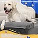 KSIIA Hundebett Grosse Hunde, Orthopädisches Hundebetten 111x81x18cm Hundesofa Bezug abnehmbar waschbar, XL Hundekorb mit DREI erhöhte Ränder, Hundecouch rutschfeste Unterseite, Grau