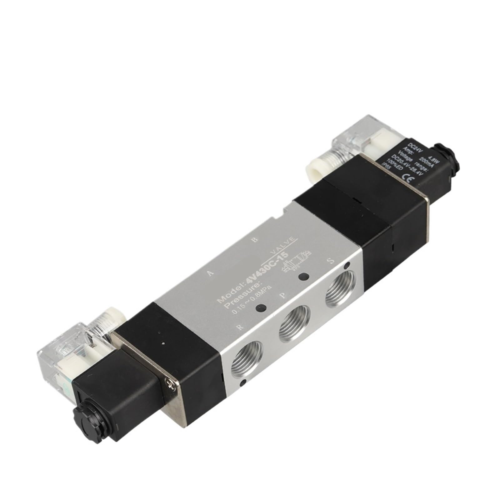 Electroválvula neumática 4V430C-15 de 5/3 vías, doble solenoide, for equipos de automatización(DC24V)
