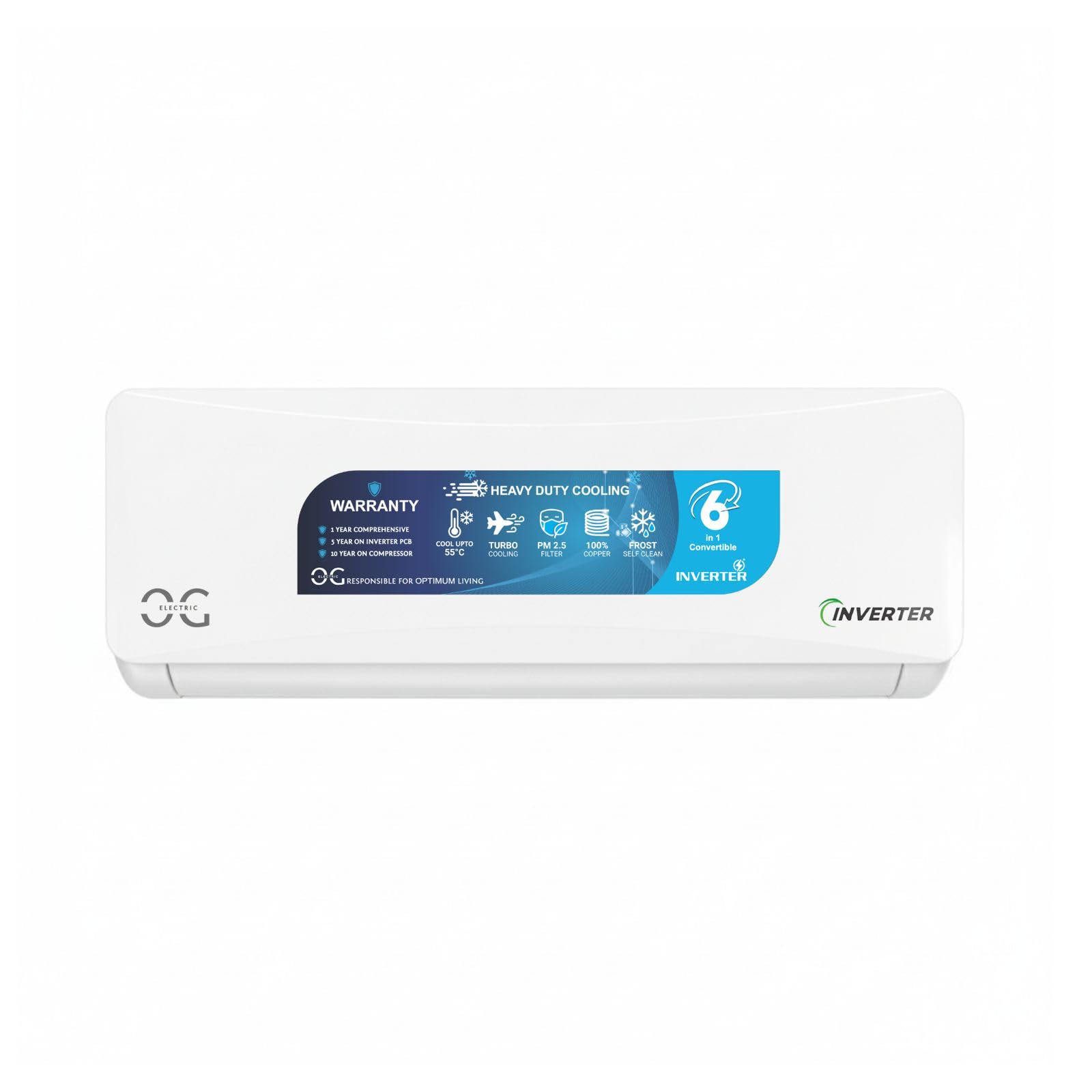 1.5 Ton 3 Star Inverter Split AC, 100% Copper, 6-in-1 Convertible, Anti-Dust Filter, R32 Refrigerant, High Ambient Cooling, 4800W, ASG183IOG, White-image-10
