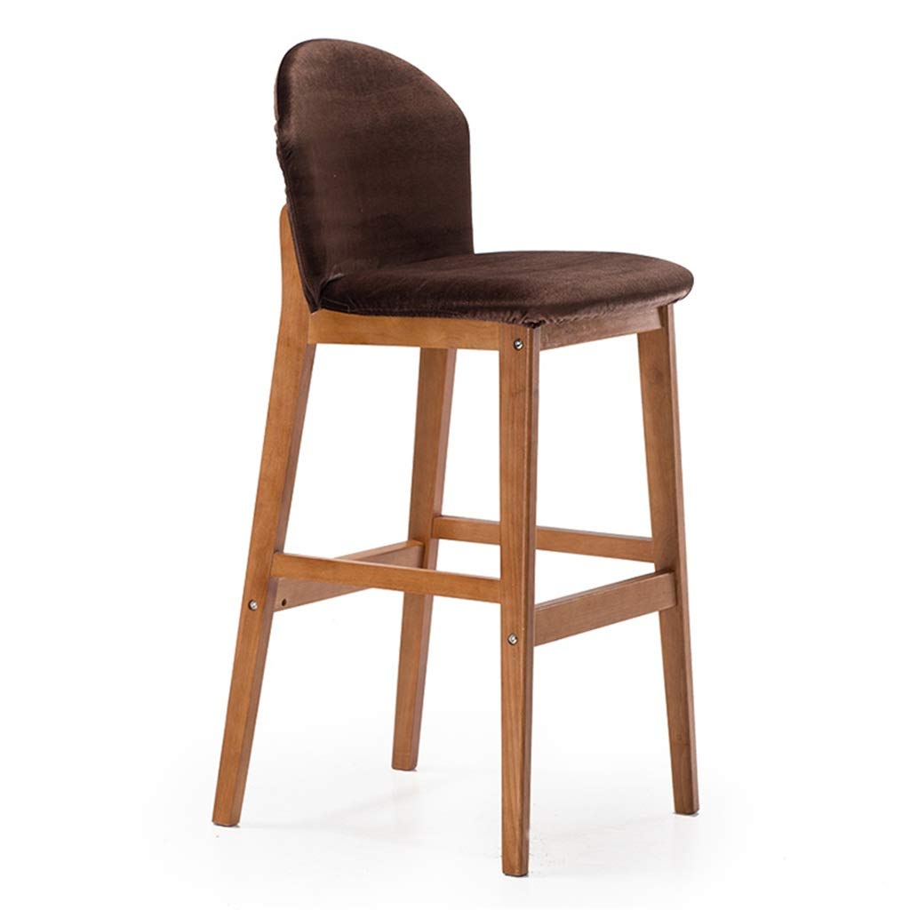Tabouret de bar bois avec dossier chaise de cuisine moderne assise 75 cm haut de gamme