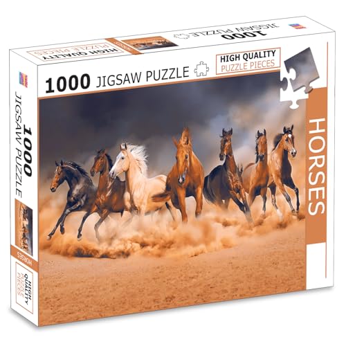 Image of Horses Jigsaw Puzzle - 1000 Piece Puzzle | Wild & Farm Horse Brain Game | Gift for Puzzle Lovers and Equestrian Enthusiasts