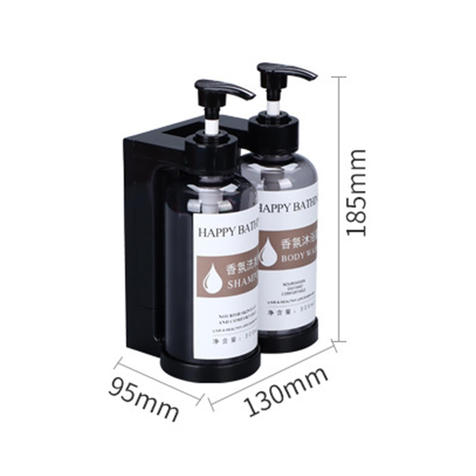 Set di 3 dispenser di sapone liquido per le mani, dispenser di sapone per le mani, per bagno, casa colonica, WC, grigio, 2 scomparti, grigio