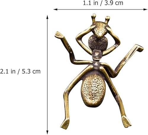 Miniatura 8 de IMIKEYA Estatua de hormiga de latón 4 piezas escultura feng Shui figuritas estatua mini