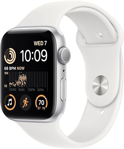 Apple Reloj SE 2 generación GPS  celular 1732in caja de aluminio plateada con correa deportiva blanca renovado