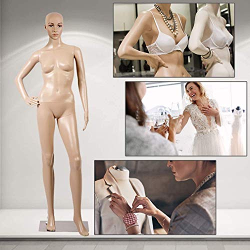 Female Mannequin Full Body, 69" Adjustable Detachable Poseable Female Dress Form Full Body Mannequin Poseable Life Size Mannequin Torso With Metal Base Plastic, Great For Retail Shops Clothing Shops #TOP2