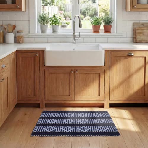 Image of THE HOME TALK Door Mat Set of 3 | Anti-Skid Cotton Blend Kitchen Rugs | 40 x 60 cm | Multi Color Mix & Match Design | Washable Floor Mats for Kitchen, Bathroom, Entrance & Home Decor