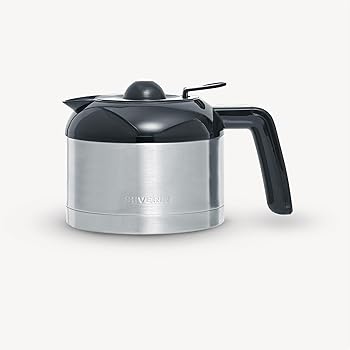 Cafetera de goteo para 8 tazas, Cafetera de filtro / Cafetera americana con jarra termo de 1l, Con Desconexión Automática, Acero inoxidable / Negro, KA 48352
