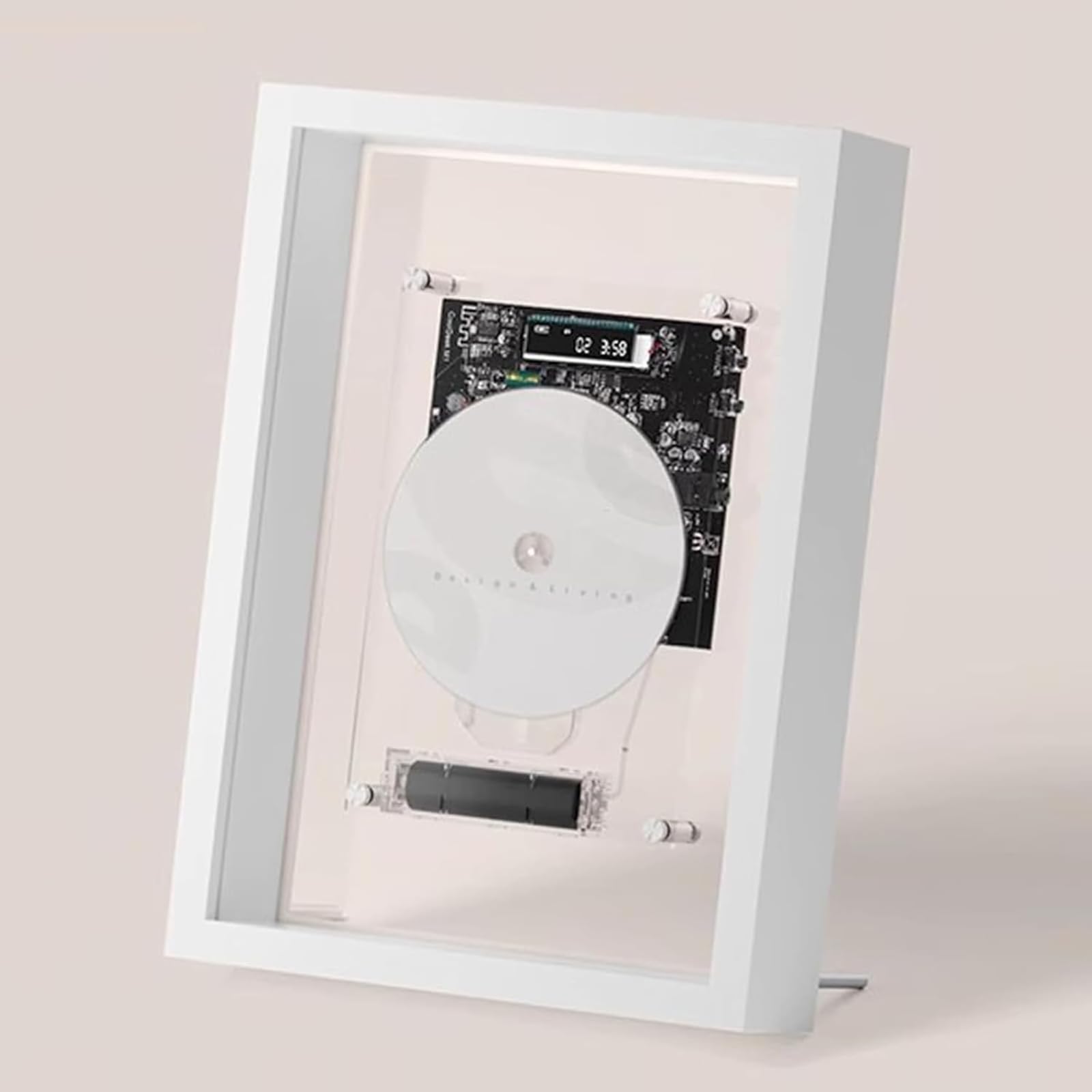 Lettore CD Bluetooth con telecomando, Bluetooth 5.0 e uscita AUX da 3,5 mm, cornice decorativa per casa, ufficio, galleria, decorazione da parete