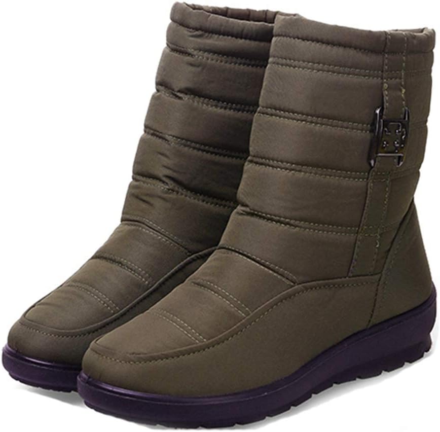 MIOKE Women's Waterproof Rain Snow Ankle Booties Winter Fur Warm Zipper Anti-slip Outdoor Snow Short Boots