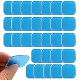 KEQAR 30 Stück Selbsthaftende EMS Gel Pads für Elektrische Muskelstimulation, Ersatz-Gel-Pads Kompatibel mit EM 59 für Heat Geräte, Hochwertige & Hautfreundliche Gel-Elektroden