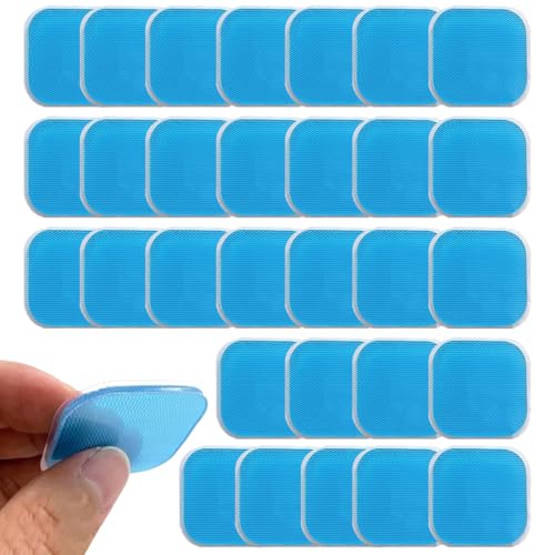KEQAR 30 Piezas Almohadillas de Gel Autoadhesivas para Estimulación Muscular EMS, Repuestos Compatibles con EM 59 para Dispositivos Heat, Electrodos de Gel de Alta Calidad y Amigables con la Piel