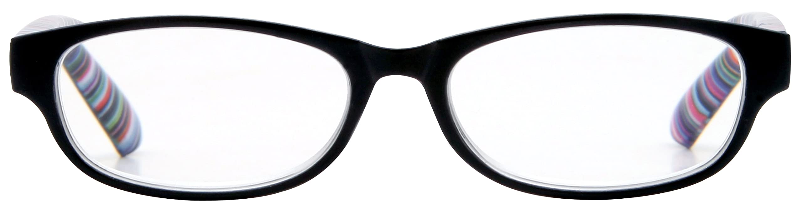 Foster Grant Eye Care Milan Reading Glasses for Men & Women +1.00, Frame in Glossy Black and Blue with Spring Hinges