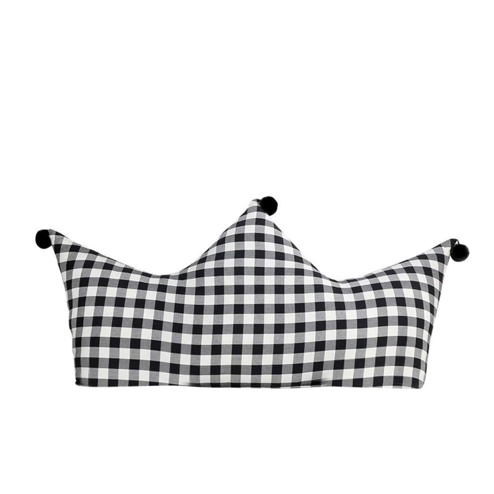 PeiQiH Cotton Bed backrest pillow,Crown Bed rest pillow,Tatami Hairball Cushions upholstered Protective waist Removable cover-D 180x70cm(71x28inch)