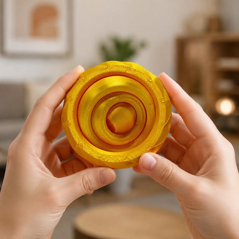 Image of 3D Rotating Gyroscope Sculpture - Sculpted Desktop Decor, Personalized Home Office Gifts for Creative Desk Accessory & Gift