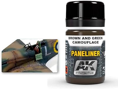 AK-Interactive Brown and Green Camouflage Panliner - 35 ML / 1.18 Fl.Oz Jar - Model Building Paints and Tools # 2071