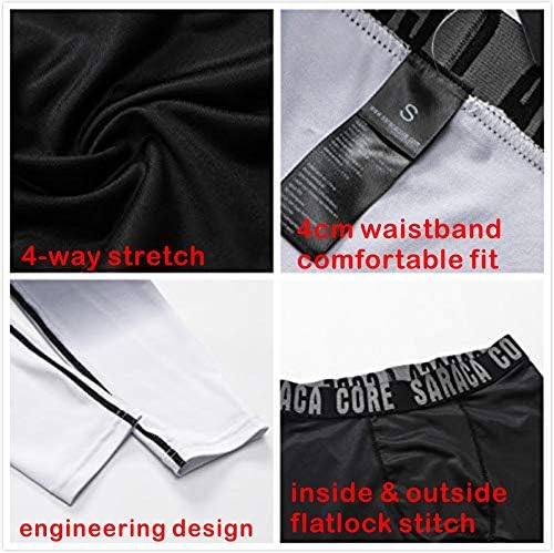 saraca core Men's Compression Pants Athletic Tights Workout Leggings Running Base Layers