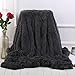 Manta suave de pelo largo de Blivener, manta de microfibra de pelo sintético, manta de aire acondicionado para sofá o cama, peluche, gris oscuro, 130 x 160 cm