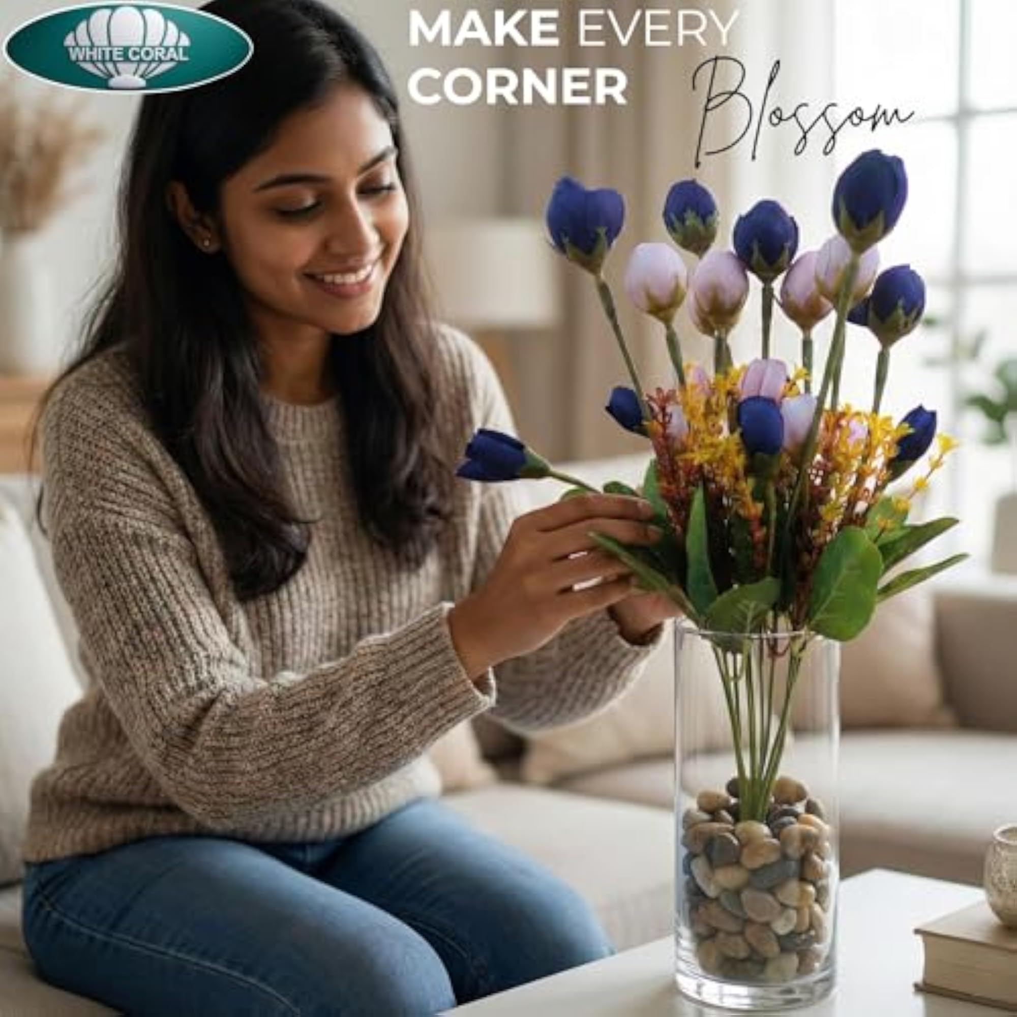 Artificial Rose Buds Flowers Bunch for Home Decoration