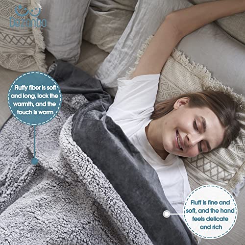 Dezanbo Sherpa Throw Blanket For Couch Soft Blankets & Throws,Fleece Reversible,Throw Blankets For Bed Sofa,Fuzzy Fluffy Warm Cozy Plush,60 X 80 Inches,Grey #TOP3