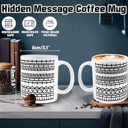 Fuck This Shit Tasse, 400ml Fuck This Shit Mug, Keramik Kaffeebecher mit Versteckter Botschaft, Lustige Fuck These Shit Tee Tasse mit Isoliertem Henkel, Humorvoller Trinkbecher für Kaffeeliebhaber