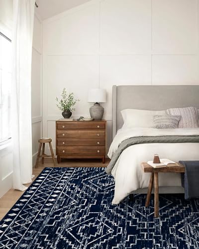 Wonnitar Moroccan Washable 9x12 Rug, Large Blue Rugs for Bedroom, Non-Slip Soft Living Room Area Rug, Boho Non-Shedding Ultra-Thin Floor Carpet for Dining Guest Room Home Office (Blue,9'x12') Wonnitar Moroccan Washable 9x12 Rug, Large Blue Rugs for Bedroom, Non-Slip Soft Living Room Area Rug, Boho Non-Shedding Ultra-Thin Floor Carpet for Dining Guest Room Home Office (Blue,9'x12')