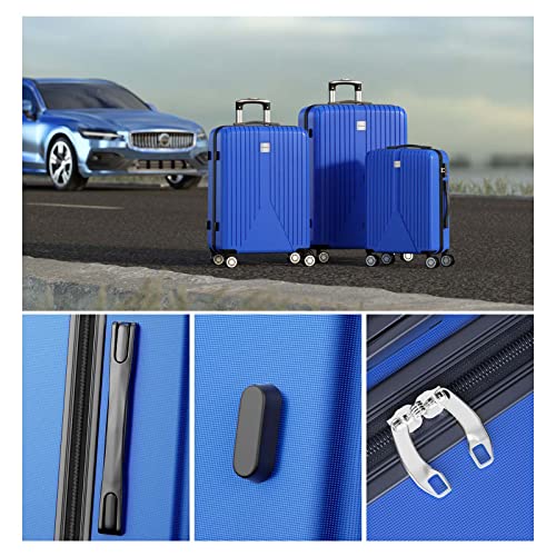 Strenforce Luggage Sets 3-Peice (20/24/28-Inch) Durable Wheels And Tsa Lock Travel Suitcase Set, Blue #TOP2