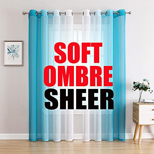 G2000 Sheer Curtains & Drapes - 84 Inch Turquoise &