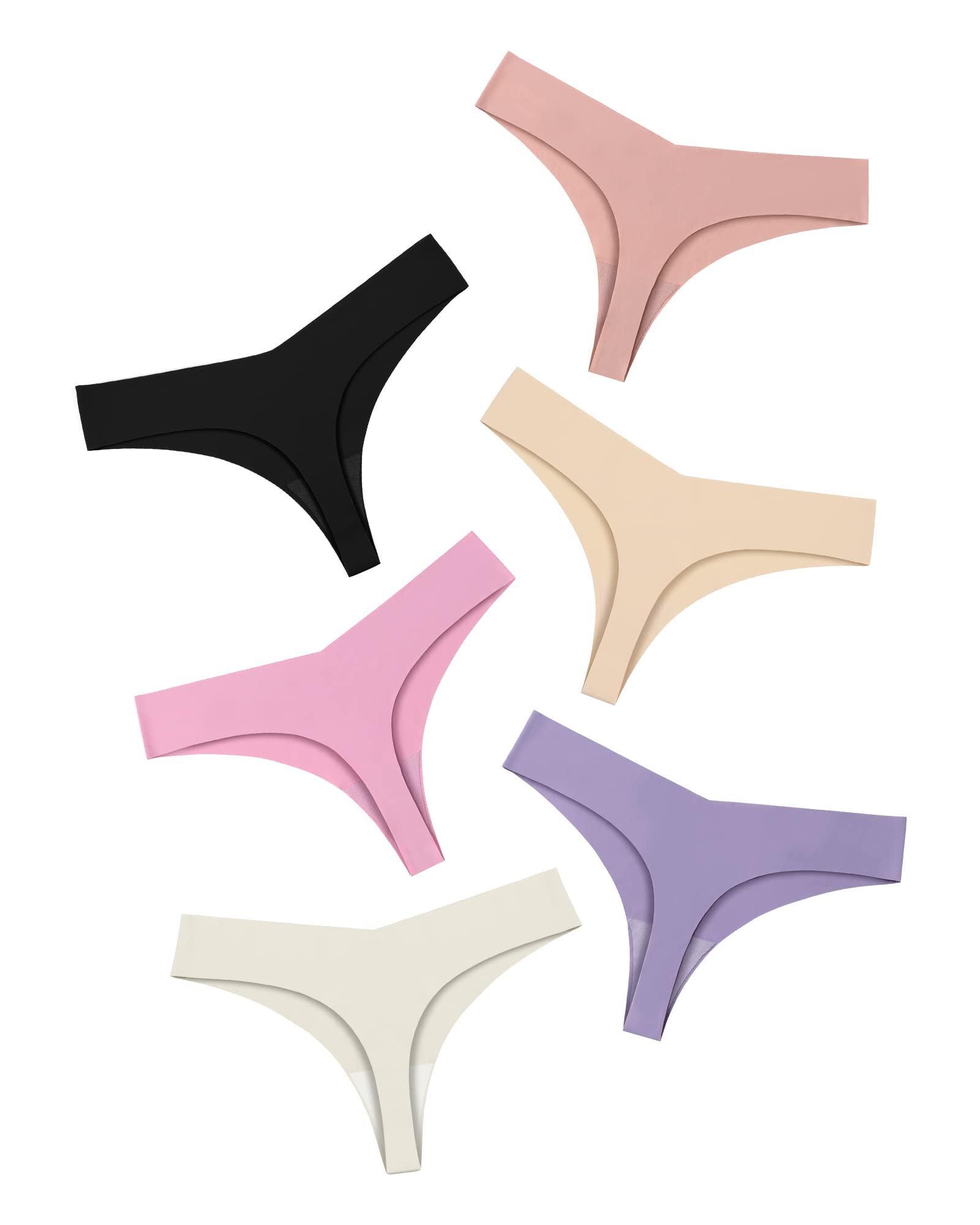 DEANGELMON Seamless Thongs for Women No Show Thong Underwear Women Comfortable Multiple Pack