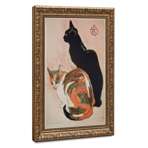 Affiches sur toile de deux chats de Steinlen pour salon bohème 40x61cm