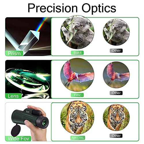 Telescopio monocular compacto retráctil con clip para teléfono miniatura 6