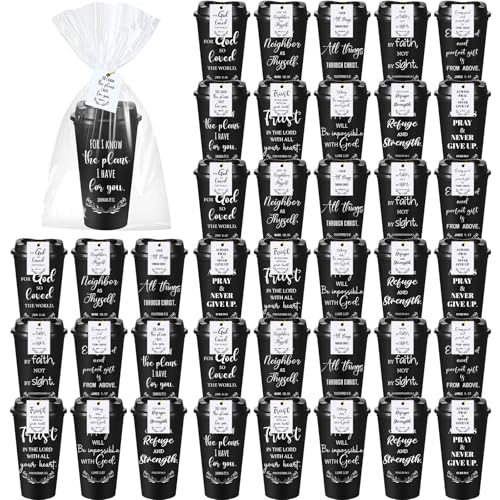 LemonRoad 40 Sets Christian Gifts 16oz Plastic Coffee Cups with